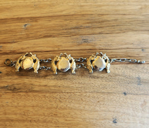 Bracelet large chaîne en métal doré