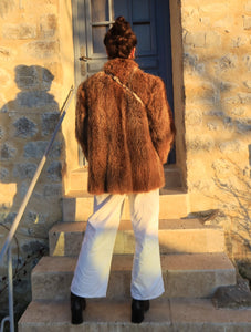 Manteau en fourrure marron 70's