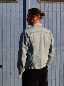 Blouson en jean Lee bleu clair 80s